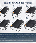 Image showing Rock Solid King Bunkie Board 76 By 80 Inches Black fit on various bed frames for under mattress support.