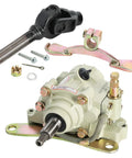 Beefed Up Heavy Duty Reverse Gearbox And Forward Converter For Atv Utv Drift Trike And Go Kart 150cc To 300cc Vertical Engines With Tight Shifting Transfer Case Setup, showing gearbox and components from multiple angles.