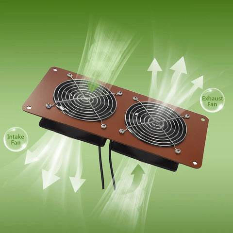 Solar Powered Chicken Coop Fan Kit With 20W Panel Dual 3500 RPM Exhaust Fans Weatherproof IP67 360 Degree Adjustable Mount 8.8 Ft Cable For Greenhouse And Shed Ventilation
