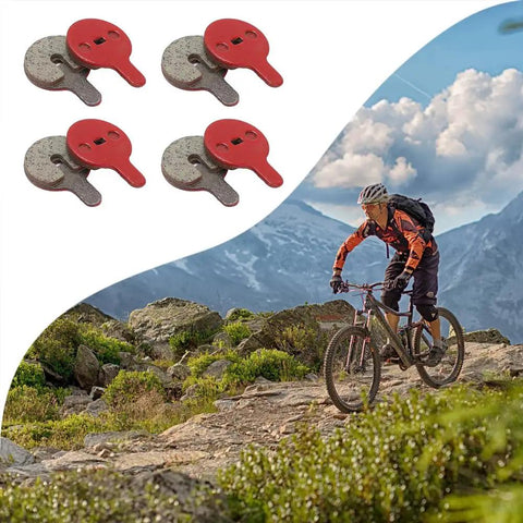 Mountain biking with Bike Disc Brake Pads Resin Bonded Semi Metal For Smooth Quiet Braking Replacement Kit For Mountain Bikes