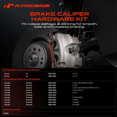 Must-Have Front Side Disc Brake Hardware Kit Fits Honda Accord And Prelude From 90 To 2002 For Smooth Stopping Power And Reliable Performance On The Road Without Breaking A Sweat. brake caliper hardware kit on front wheel with disc rotor and caliper