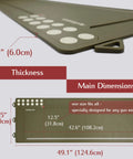 Hella Spacious Magnetic Gun Cleaning Mat Fifty Point Two Inches Long Built Tough Oil Resistant Floor Pad with detailed dimensions and thickness.