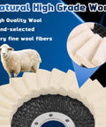 5 Pack Wool Felt Flap Polishing Discs For Angle Grinder Four Point Five Inch By Seven Eighth Inch Arbor High Density Wool Buffing Pads