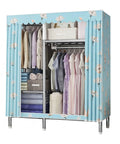 Hella Roomy Portable Canvas Wardrobe With Reinforced Steel Tubing And Full Hanging Rail showcasing organized clothes and towels.