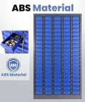 100 Drawer Nut And Bolt Organizer With Alloy Steel Frame And ABS Drawers, 26 Inch Long By 9 Inch Wide By 46 Inch High