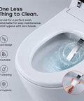 Sleek Sensor Activated Smart Toilet With Built In Bidet Pump And Self Cleaning Deodorizer Featuring Heated Seat And Smooth Flushing Action Straight Up Perfect For Low Water Pressure Modern Bathrooms, curved bidet design with detachable features.