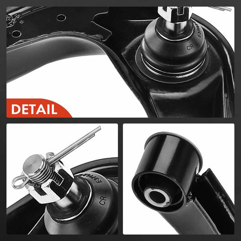 Beefed Up Set Of Four Front Upper And Lower Control Arm Kit With Ball Joints And Bushings for rugged steering detail view.