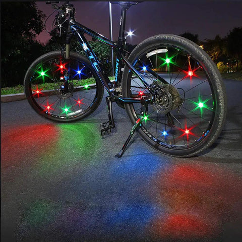 Bike Wheel Lights With Batteries Included For Safer Night Riding Waterproof And Easy To Install With Three Color Modes To Mix And Match