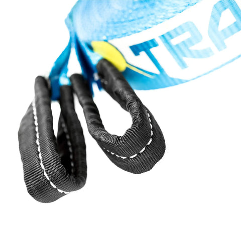 Close-up of end loop line from Ultimate 60 Ft Slackline Training Kit For Beginners with Ratchet and accessories