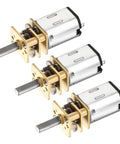 Three 6V Micro DC Gearbox Motor With 50 RPM Output And 1 To 298 Reduction 3mm Shaft 10mm Output Shaft Length Metal Case