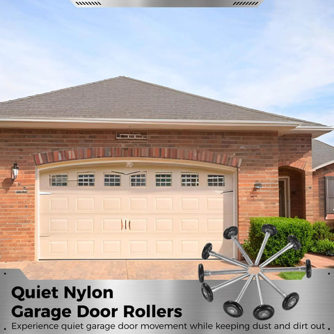 10 Pack 1.8 Inch Nylon Garage Door Rollers With 4.7 Inch Stem Quiet Replaceable Wheels for garages barns and warehouses