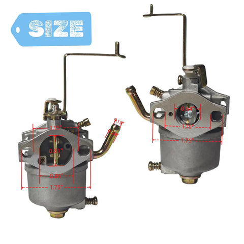 Carburetor Kit Replacement For 63Cc To 64Cc 2HP Gas Generators And Small Engines with dimensions and metal components visible