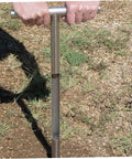 Durable Stainless Steel Soil Sampler Tool with T Handle Probe for Accurate Soil Testing in Gardens and Lawns in use