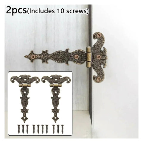 Stainless Steel Self Closing Reversible Door Hinge Kit 2 Pieces For Cabinets Zinc Alloy Butt Hinge Decorative Hardware, 10 screws included