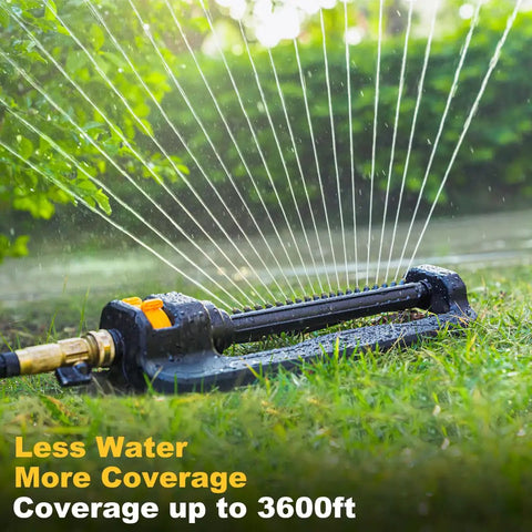 Oscillating Lawn Sprinkler For Yard And Garden With 19 Precision Nozzles Delivers Targeted Watering Across Up To 3,600 Sq Ft Adjustable Range