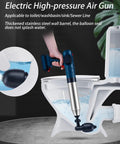 Using High Pressure Air Plunger Gun For Clogs With Detachable Heads Power Plunger Clears Toilet Bathtub Sink Floor Drain Fast Safe
