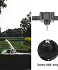 Ridiculously Compact Electric Drill Pump For Water Transfer Self Priming Liquid Mover With Power Tool Adapter near water source.
