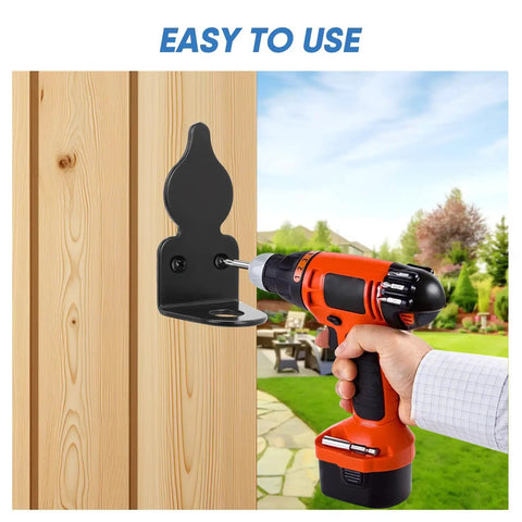 Beefy Heavy Duty Gate Cane Bolt Drop Rod 18 Inch Steel With Black Finish Two Pack installation on wooden gate