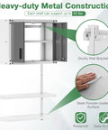 Heavy Duty Metal Wall Mounted Tool Cabinet With Lockable Doors And 3 Adjustable Shelves Hanging Storage Chest