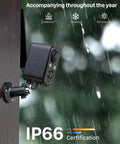 Solar Panel Powered WiFi Outdoor Security Camera Kit With 2K Resolution, Battery Powered Surveillance System, IP66 Waterproof in rain