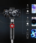 Two-Way Endoscope With Light And 360 Degree Rotation Workhorse Pro Grade Borescope connected to various devices
