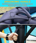Close-up of ergonomic handle on Inflatable Water Surfing Wind Wing 4 To 5 Square Meter Handheld Foil Kite, black material