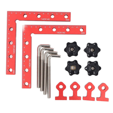 Nail The Square Every Time Heavy Duty 90 Degree Woodworking Corner Clamp 140X140mm Alignment Tool set including clamps and accessories.