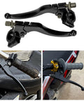 Beefy 7/8 Inch 22mm Universal Clutch And Brake Lever Perch for Honda CRF50-150 and pit bikes; shown uninstalled and installed on bike.