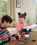 Totally Kid Friendly Space Explorer Telescope With Two Point Four Inch Video Screen And 110x Zoom Moon Viewing And Adventure Game Digital Telescope For Learning And Outdoor Stargazing, kids using telescope indoors