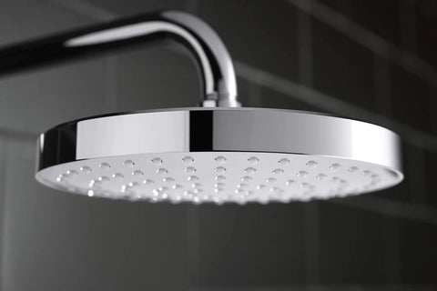 Awaken 8 Inch Single Function Rain Showerhead With Adjustable Swivel Ball Joint For Precise Spray And Legit Drenching Full Coverage Rainfall, 1.75 GPM, Fixed Round Design, MasterClean Sprayface, Polished Chrome