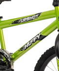 Growth Ready Kid Bike With 12 16 And 20 Inch Wheels, bold glossy green frame detail with black accents and brand decals