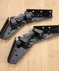 Iron Adjustable 3-Position Sofa Bed Angle Hinge Set For Easy Conversion, Beefy Shutter Style Hinges With Screws, 2 Pack, Black Finish
