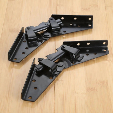 Iron Adjustable 3-Position Sofa Bed Angle Hinge Set For Easy Conversion, Beefy Shutter Style Hinges With Screws, 2 Pack, Black Finish