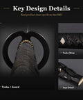 Close-up of tsuba, tsuka wrap, and saya detail for Aluminum Alloy Iaito Katana For Iaido Training Full Tang Sword With 28 Inch Blade