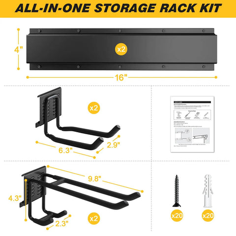 Beefy 32 Inch Garage Storage Organizer Wall Mount Tool Rack With Heavy Duty Hooks Up To 300 Lbs Yard Shed Hanging Shelf