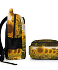 Side view of Sunflower Farm Barn Landscape Backpack For Daily Carry And Everyday Use Unisex Large Capacity Daypack