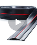 20 Foot PVC Rubber Garage Threshold Seal With Raised Edge And Red Safety Strip keeps water and debris out for real weatherproof use