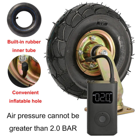 Heavy Duty Pneumatic Caster Wheels 8 Inch And 10 Inch 2 Pack Swivel Brake Fixed Casters with built-in rubber inner tube.