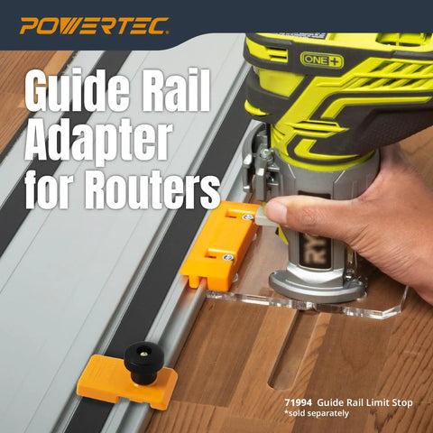 Router Guide Rail Adapter For Ryobi P601 PCL424 PCL424B And Ridgid R2911 Trim Routers shown on a wooden surface