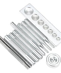 Heavy Duty Hole Punch Set 11 Piece Carbon Steel Punch And Rivet Tool Kit With Round Die Punches From 2.5mm To 15mm, tools displayed.