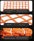 Heavy Duty Lifting Net Straps and Nylon Sling Hoisting Net showcasing strong polyester mesh and durable sewing features