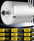 Close-up of 48V 1000W Brushless DC Motor Kit with 3500RPM for Go Karts, Dirt Bikes, and E-Bikes, showcasing specifications.