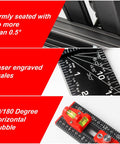 Close-up of 4 In 1 Adjustable T Square Measuring Tools With A 24 Inch Aluminum Ruler Protractor Bevel Gauge And Square