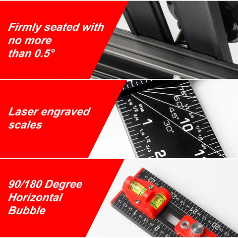4 In 1 Adjustable T Square Measuring Tools 24 Inch Aluminum Ruler With Protractor Bevel Gauge And Square Cabinet Hardware Jig