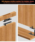 Heavy Duty Pivot Door Hinge for Hidden Doors and Bookcases, 180 Degree Concealed, Stainless Steel, L Shape Black for Wood Panels