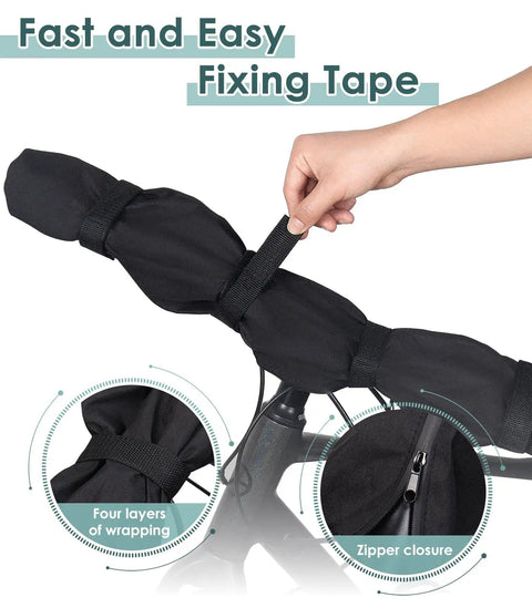 Two Pack Waterproof Handlebar Cover For E Bike Transport Protection Easy Zip On With Elastic Band 35.8 X 9 Inches Weatherproof Hood For Rear Rack And Rain Shield