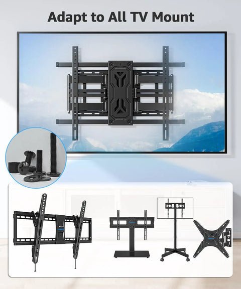 Pro No Sweat Top Shelf Universal TV Mounting Hardware Screw Kit with M4 M6 M8 bolts and spacers for TV mounts and carts.