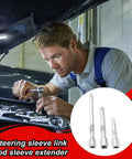 Mechanic using Offset Swivel Ratchet Extension Bar Set With Chromium Vanadium Steel Construction for Easy Car Repairs