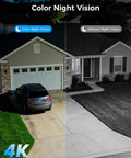 Color night vision demonstration of 4K Ultra HD Security Camera System With 10 Inch Touch Screen NVR And Four 8MP Outdoor Cameras, 1TB HDD, IP66