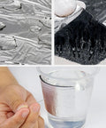 Beefy Leak Stopper Self Adhesive Roofing Tape For Shed Repairs Thick Polymer Asphalt Sealant Waterproof Flashing Tape With Aluminum Foil Backing, hands demonstrating tape on water.